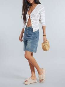 Solezae Dép đế xuồng dệt họa tiết ngọc trai và vỏ sò màu be dành cho nữ #CoastalChic – Sẵn sàng cho kỳ nghỉ, bãi biển & . - Màu be - Xem 8