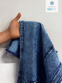 BamGleam 性感牛仔夹克外套，适合女士外出和旅行 - 深色水洗藍 - 查看 8