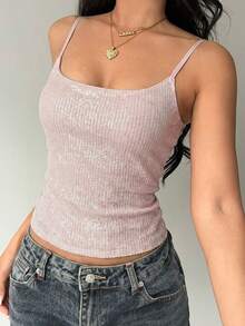 Aloruh Áo hai dây phối ren và sequin gợi cảm mới dành cho nữ, phong cách thời trang đường phố. - Hồng - Xem 5