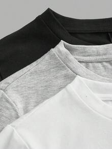 Comfortcana 3pcs Women's T-Shirts, Waist Ruched, Casual Wear, Basic Outfit, Clean Girl - Multicolor - View 7