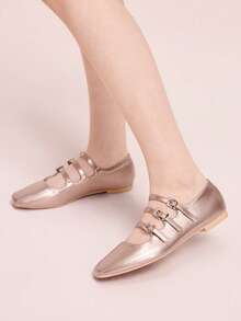 CUCCOO DOLLMOD 女士搭扣设计休闲百搭鞋 - 玫瑰金 - 查看 5