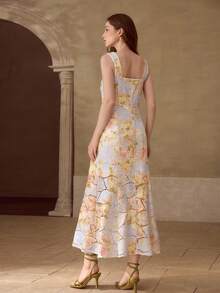 MOTF PREMIUM WOMEN'S EVERYDAY & DATE MIDI DRESS WITH WATER-SOLUBLE FLORAL PRINT, SPRING/SUMMER - Multicolor - View 3