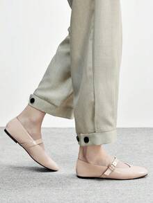 CUCCOO BIZCHIC Women's Fashion Commuter Versatile Casual Mary Jane Flat Shoes For Christmas - Light apricot - View 3