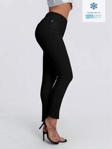 SHEIN SXY Women's Casual Pocket Skinny Jeans - Black - View 2