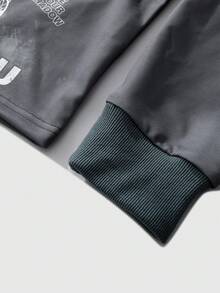 ROMWE MEN Street Life 男士休闲圆领长袖印花套头卫衣 - 灰色 - 查看 5