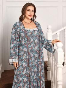 Al Najma 女士新款印花休闲宽松派对阿拉伯风长裙 - 彩色 - 查看 3