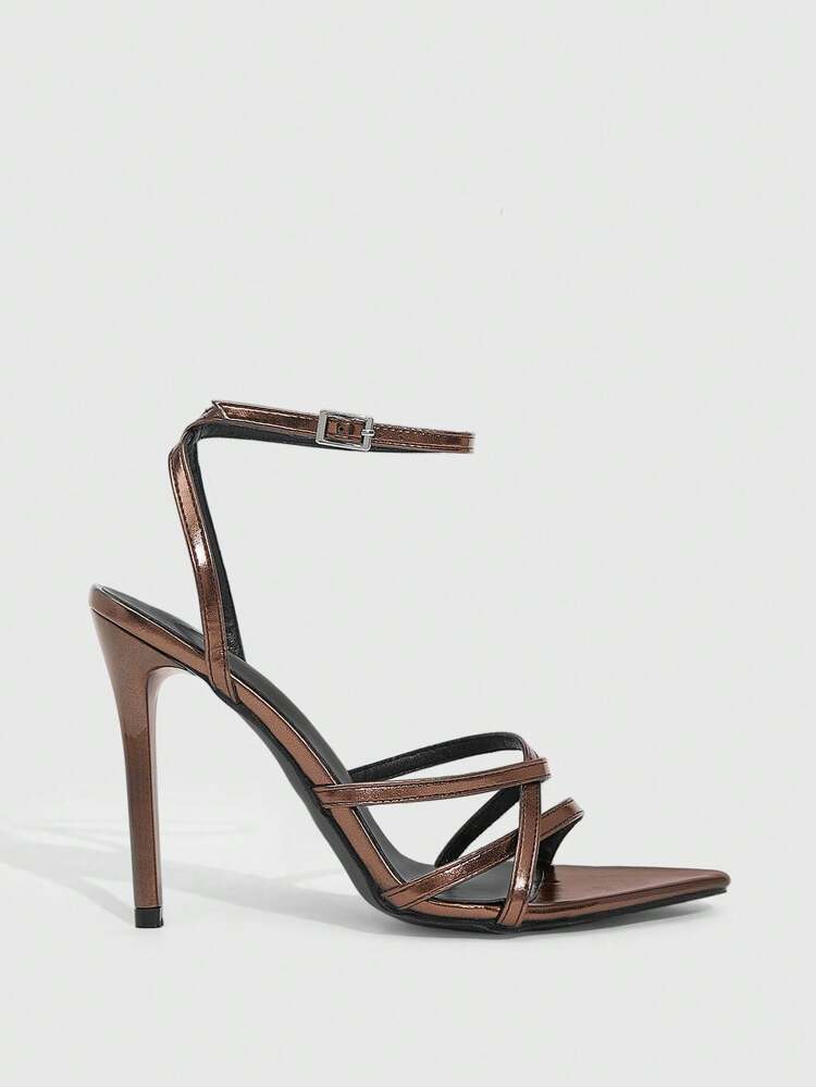 CUCCOO SZL Women's Fashion Sexy Pointed Toe High Heel Sandals - Brown - View 2