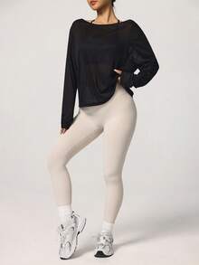 Rhythm Era 女士露背交叉绑带瑜伽健身户外长袖T恤