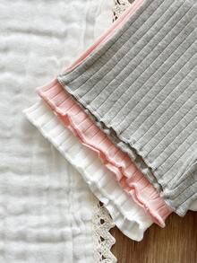 SHEIN Vintaside Kids Bộ 6 món cho bé gái, áo thun ngắn tay màu trơn và quần short cạp chun. - Nhiều màu - Xem 3