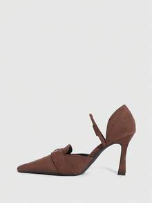 CUCCOO SZL Women's Fashionable, Versatile, Elegant, Minimalist Pumps For Commuting - Coffee Brown - View 9