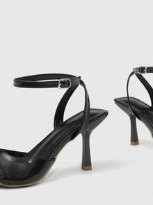 CUCCOO SZL Women's Pointed Toe Buckle Design Fashion High Heel Sandals For Daily Wear - Black - View 12