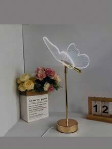 Gold Butterfly USB LED Lamp, Decor Ambient Bedside Light. USB Powered, 3 Color Modes, Dimmable. Fits Bedroom, Living Room, Office. Ideal Gift For Valentine's Day & Easter. - butterfly - View 11