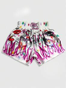 ROMWE MEN 2026 Spring/Autumn/Summer Men's Casual Fashion Printed Boxing Shorts - Multicolor - View 1