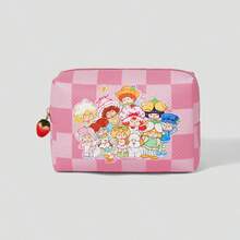 Strawberry Shortcake | ROMWE Cute Cartoon Printed Strawberry Pendant Bag, Portable Storage Cosmetic Bag, Large-Capacity Storage Bag. - powder - View 4
