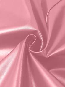 SHEIN Franclia Pantalones cortos casuales de mujer de unicolor con bolsillo y botones delanteros de PU - Rosa - Ver 4