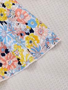 SHEIN Váy hai dây in hoa cho bé gái - Màu vàng - Xem 4