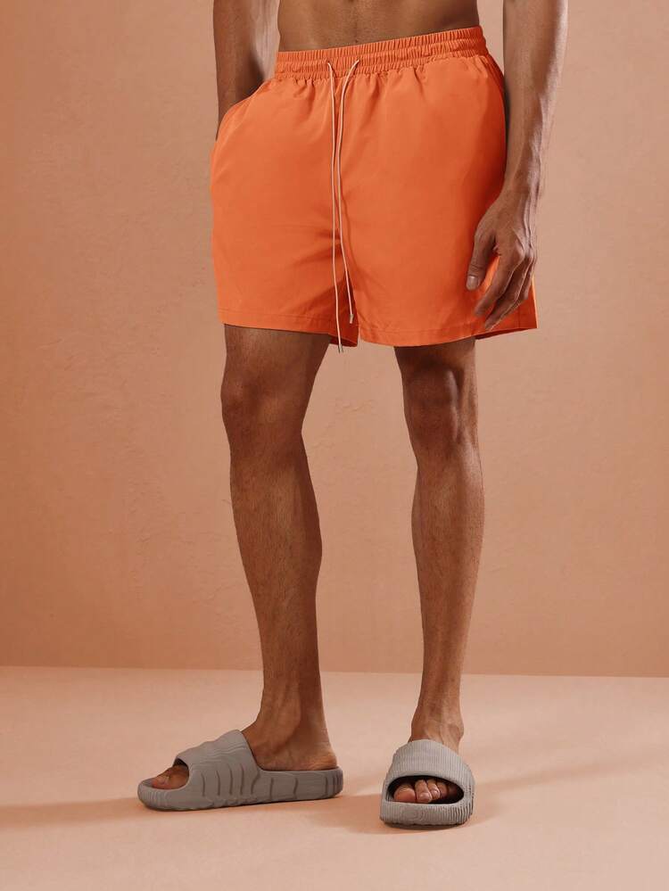 Regular Fit Wciągane Bermudy Kąpielowe Szorty