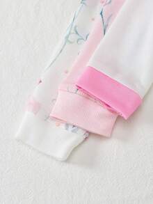 7pcs/Set Random 2pcs Girls Cute Floral & Fairy Print Fitted Long Sleeve Top And Pants Homewear Set - Multicolor - View 4