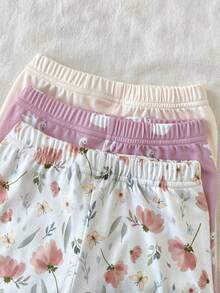 6件套女童卡通动物印花休闲短袖上衣和短裤睡衣套装 - 彩色 - 查看 7