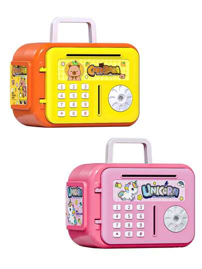 MINKOJA 1pc,Children's ATM Cash Box, Cartoon Key-Shaped Astronaut/Bear/Pony Piggy Bank, Creative Storage Box, Kindergarten Children's Birthday Gift Toy, Key Storage Cabinet,Teen Toys