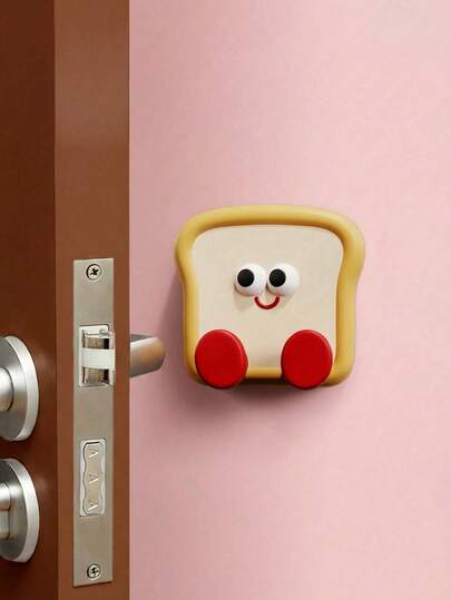 Joivida 1/2PCS Toast Shape Silicone Bumper Guard Door Handle Protector Anti Pinch Door Stopper Noise Reduction Cute Home Decor