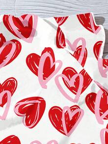 EMERY ROSE 女士情人节红白爱心印花V领短袖修身衬衫，休闲衬衫，适合约会、外出、度假、散步、周年纪念、夏季穿着，红色女士衬衫 - 彩色 - 查看 6