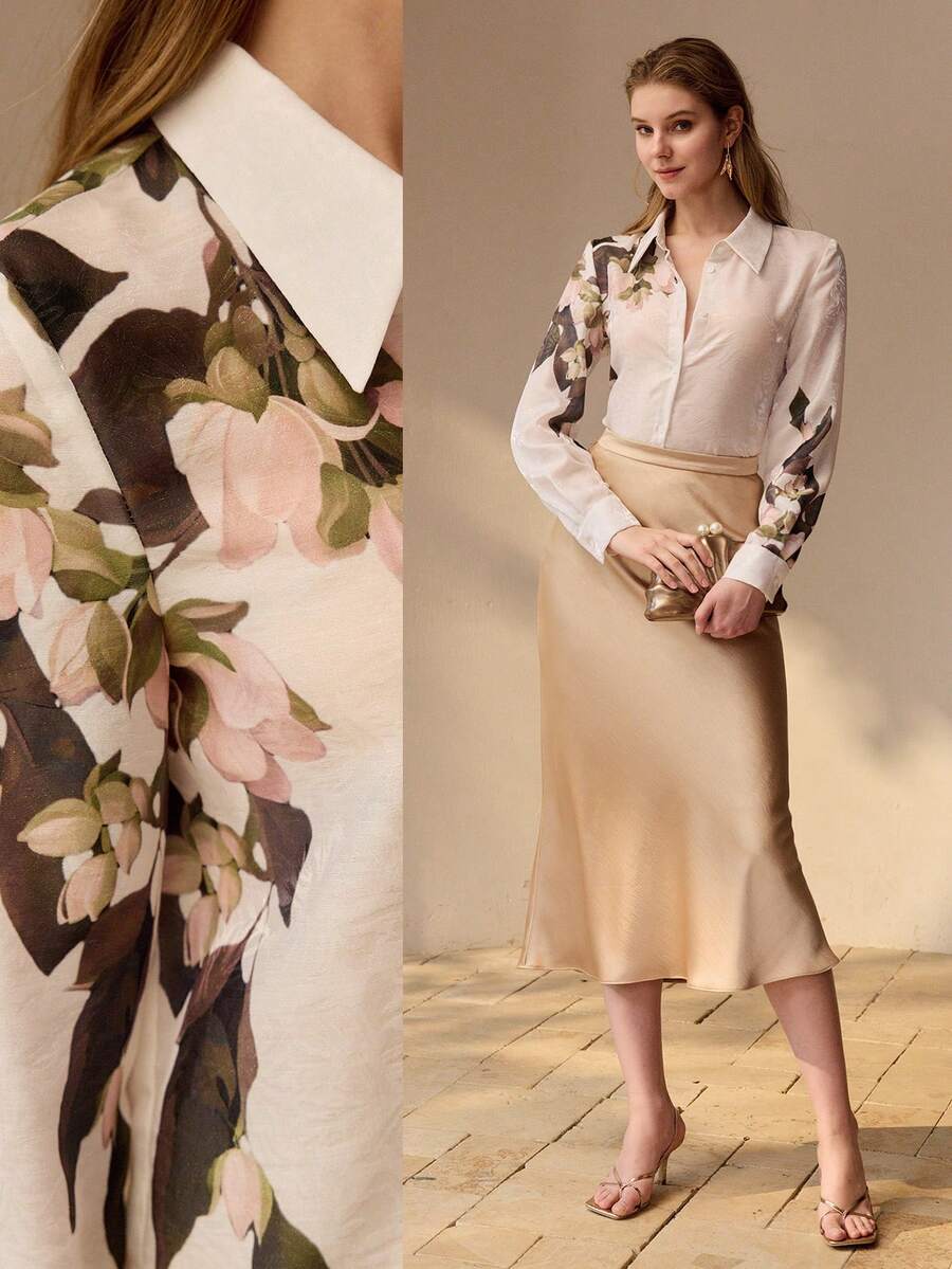 MOTF PREMIUM 女士春夏印花提花衬衫