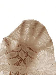 Breezaya 纯色蕾丝拼接刺绣修身休闲吊带背心 - 杏色 - 查看 8