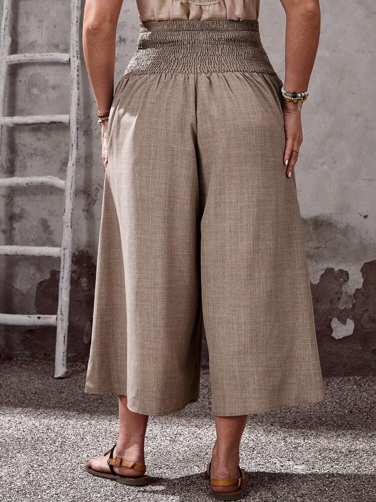 Plus Size Summer Casual Vacation Wide Leg Loose Pants Wide Leg Capri Pants Women Wide Leg Pants Culotte Women Wide Leg Summer Pants Women Linen Pants