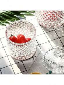 1 hũ thủy tinh pha lê sang trọng có nắp khắc họa tiết kim cương - Không chứa chì, thích hợp đựng đường, đồ ăn nhẹ, v.v. - Lý tưởng để trang trí nhà bếp, phòng khách, phòng ngủ. - Màu trong suốt - Xem 5