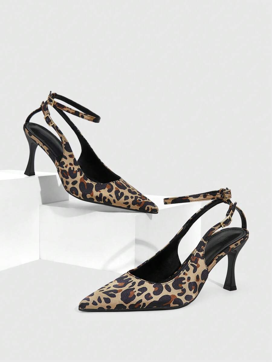 CUCCOO SZL Women's Fashionable Sexy Leopard Print Pointed Toe High Heels Spring Shoes - leopard print - View 1