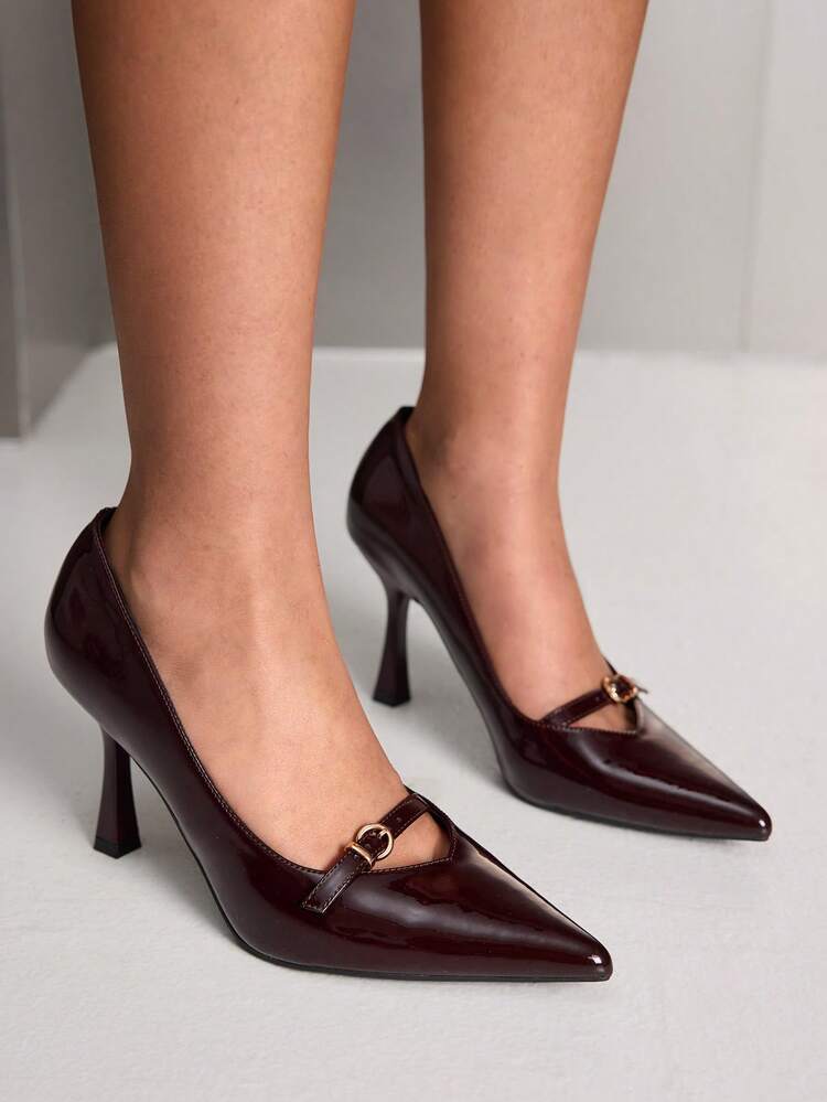 CUCCOO SZL Women Shoes Pointed Stiletto Brown Pointed Toe Women's High Heel Shoes Simple Fashion Sexy Party Banquet Women's High Heels