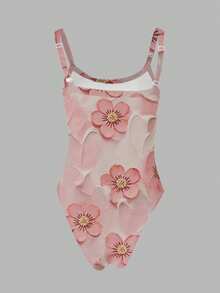 Rovax Women's Floral Print Sleeveless Digital Bodysuit - Multicolor - View 2