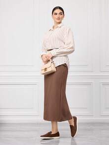 Sleekvia 2025新款套脚乐福鞋，舒适平底鞋，英伦风麂皮内衬女鞋 - 棕色 - 查看 6