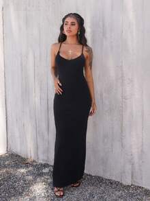 Rayane Ketlyn Vestido elegante y romántico de malla con encaje para una cita en un atardecer de San Valentín, entallado - Negro - Ver 7
