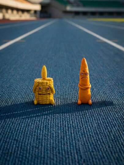 Joivida 1PC Anthropomorphic Corn Decor Happy Face Character Resin Craft Figurine Cute Vegetable People Shelf Sitter For Desktop Bookshelf Office Desk Decoration Funny Plant Themed Gift Collectible Miniature Ornament