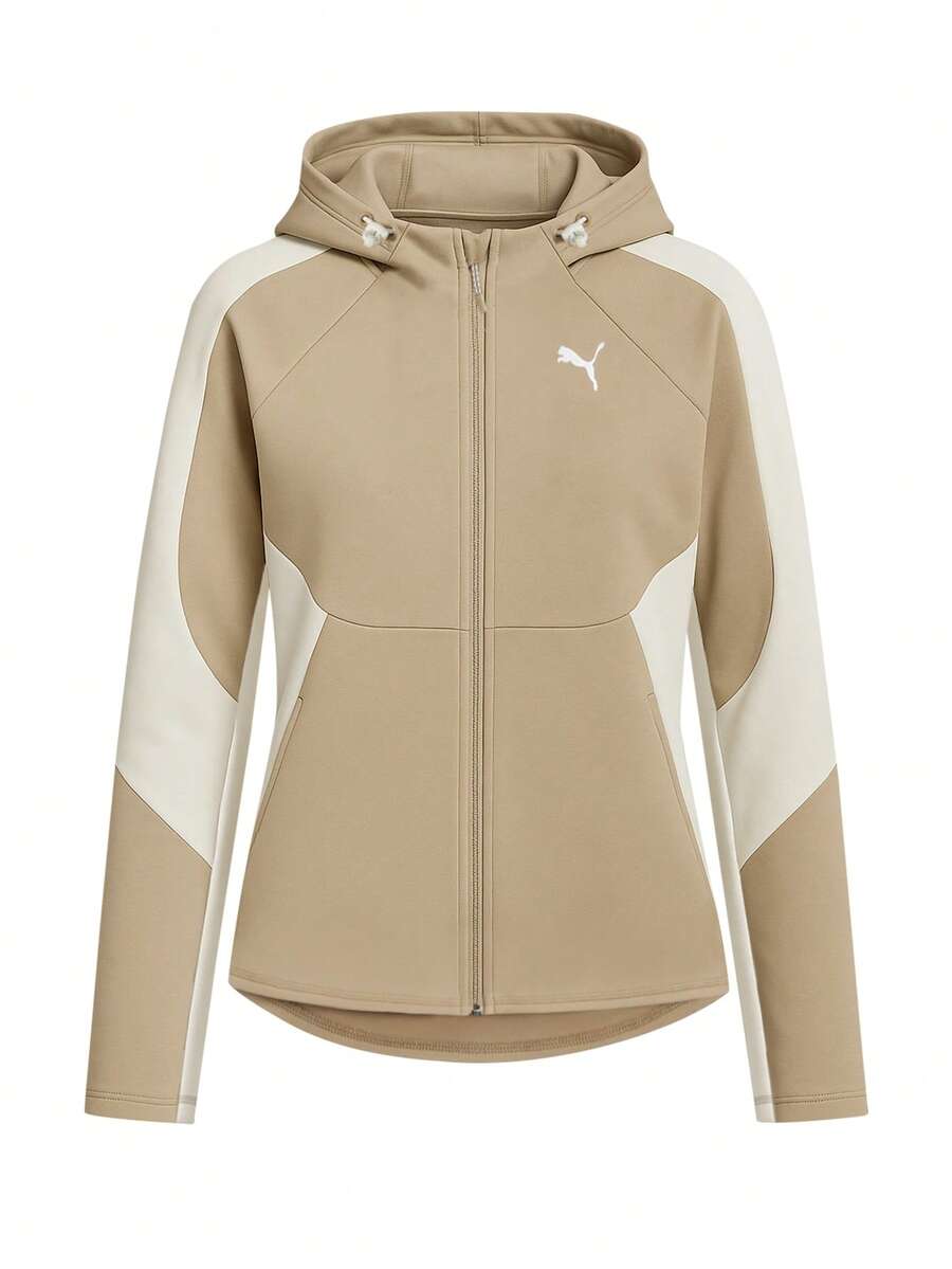 Puma Evostripe Women Full Zip Hoodie Beige - Beige - View 1