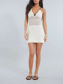 Solezae Women's Minimalist Comfortable, , One Band Slip-On Flat Sandals With Metal Ornaments - Coffee Brown - View 4