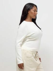 MUSERA 针织圆领长袖上衣，休闲春假机场度假秋季返校季冬季圣诞节，优雅 - 米色 - 查看 3