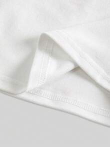 Glimmora Áo thun ngắn tay nữ kiểu dáng thường ngày thêu chữ, thích hợp cho mùa hè. - trắng - Xem 4