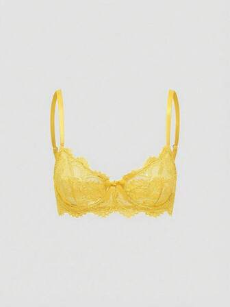 Goth Floral Lace Underwire Triangle Cup Bra