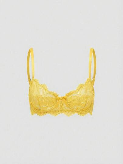 ROMWE Goth Floral Lace Underwire Triangle Cup Bra