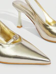 CUCCOO SZL Women's High Heel Pumps, Office/Commute High Heel Pumps, Fashionable High Heel Pumps - Light gold - View 10