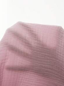 SHEIN 孕妇哺乳荷叶边袖半开襟纽扣系带棉质上衣 - 淺粉色 - 查看 6