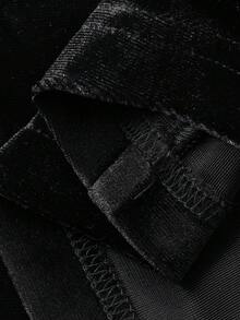 DAZY 女款純色甜心領泡泡袖修身優雅長袖襯衫 - 黑色 - 查看 3