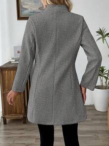 EMERY ROSE Women's Casual Vacation Stand Collar Fitted Jacket - Light Grey - View 2
