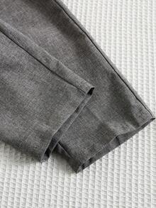 SHEIN 3pcs Young Boy Gentleman Outfit: Gray Vest, Elastic Waist Pants, Bow Tie & Long Sleeve Shirt, Cute Spring/Summer For Toddler Boys - Grey - View 6