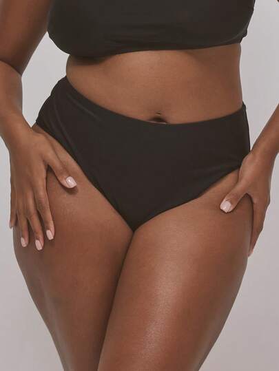 MUSERA Braguitas de bikini de talla grande de cintura alta para vacaciones, vacaciones, verano, viajes y básicos de ropa de playa de resort