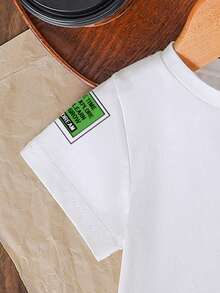 2件套幼儿男童时尚字母印花休闲舒适T恤短裤套装，白色T恤搭配红色短裤，适合所有季节，短袖上衣，百搭 - 紅色 - 查看 5