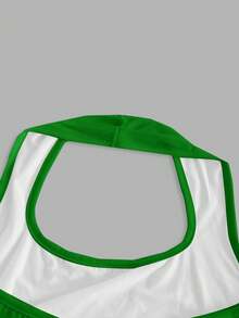 Tseoso Yellow English Print Pattern Green Women's Casual Tight Halter Neck Camisole, Suitable For Summer - Multicolor - View 8